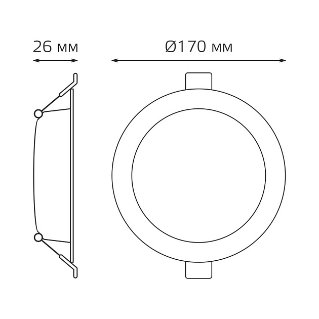 Встраиваемый светодиодный светильник Gauss Elementary Downlight 997420218 Фото № 5