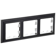 BRITE Рамка 3-местная РУ-3-Бр хром/черный IEK BR-M32-12-2-K23