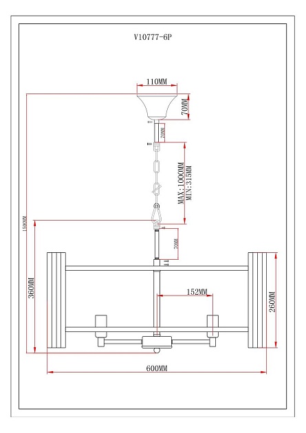 Подвесная люстра Moderli Monte V10777-6P Фото № 2