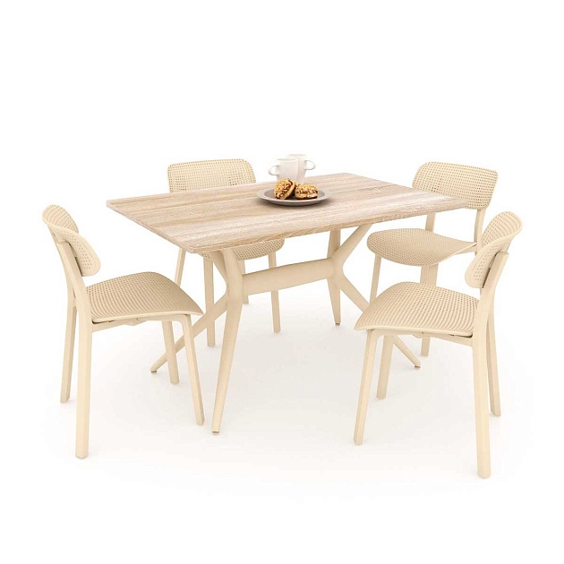 Обеденная группа Sheffilton SHT-DS123 бежевый/дуб сонома 5402721901 изображение 1 Обеденная группа Sheffilton SHT-DS123 бежевый/дуб сонома 5402721901 Фото № 1