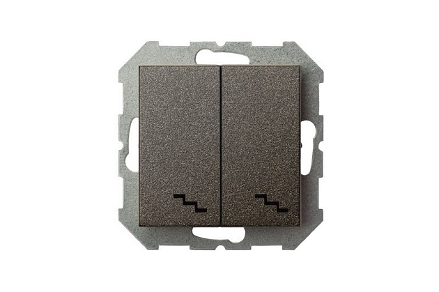 Переключатель двухклавишный Liregus антрацит 28-109 Фото № 4