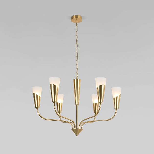 Подвесная люстра Eurosvet Rhyton 60167/6 латунь Фото № 1