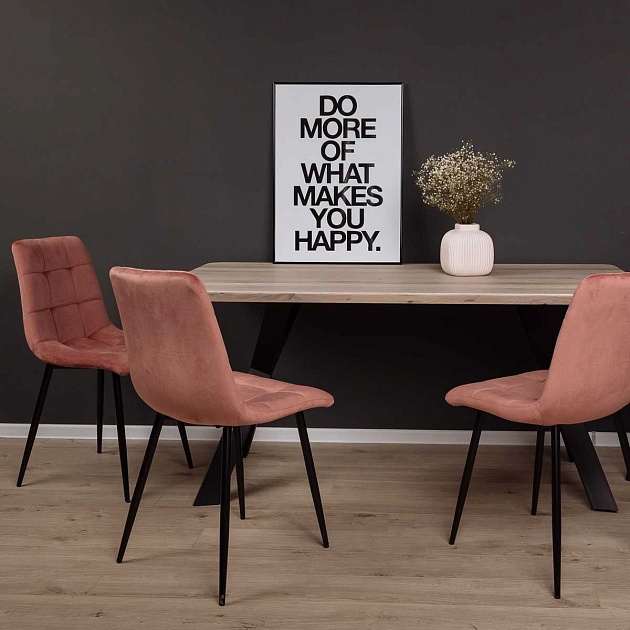 Кухонный стул AksHome Dallas розовый, велюр 68746 изображение 4 Кухонный стул AksHome Dallas розовый, велюр 68746 Фото № 4