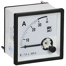 Амперметр Э47 30/5А класс точности 1,5 72х72мм IEK IPA10-6-0030-E