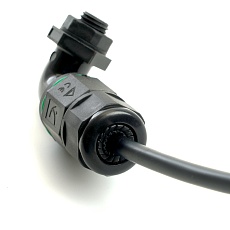 Соединитель-коннектор LD543 3-контактный угловой с винтовым контактом IP68, черный 4