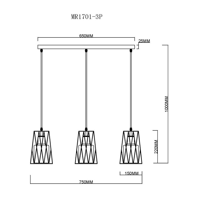 Подвесной светильник MyFar Scrum MR1701-3P Фото № 2
