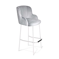 Барный стул Sheffilton SHT-ST39-1/S29 серое облако/белый муар 8781184102
