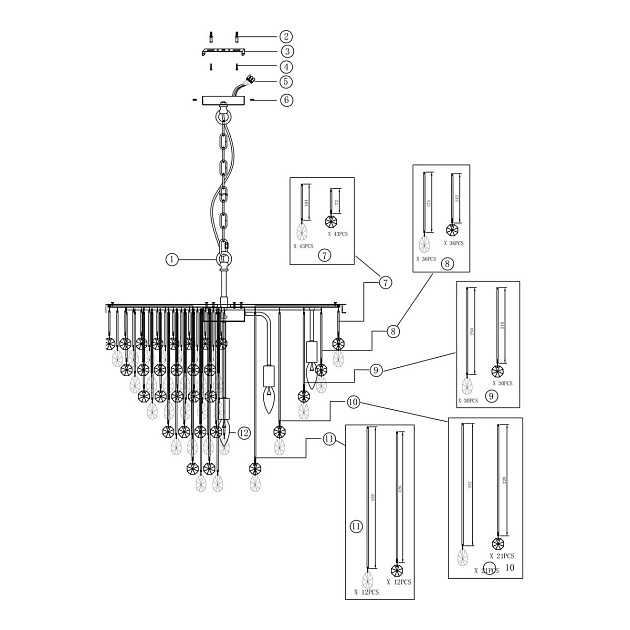 Подвесная люстра Maytoni Linn MOD091PL-09G Фото № 2