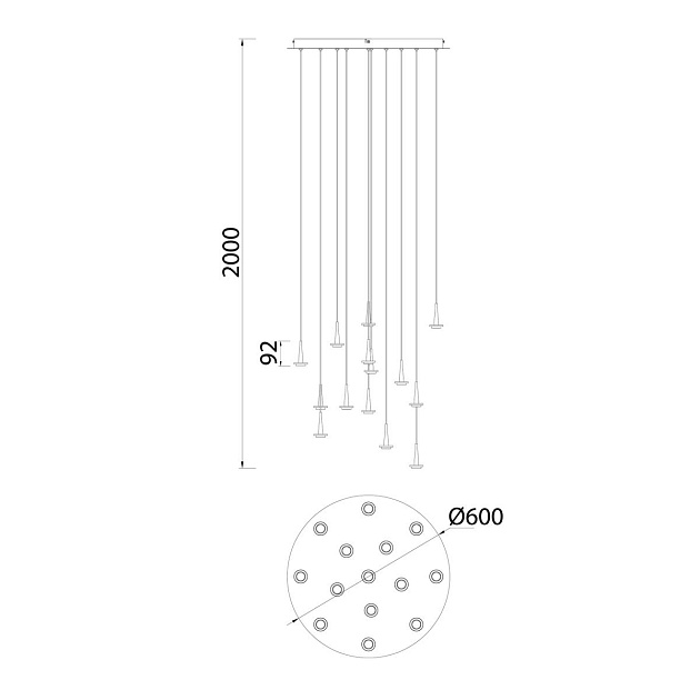Люстра подвесная БЕЗ плафонов Mantra (14) Andromeda 8935 Фото № 3