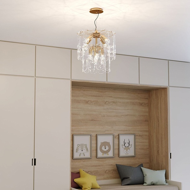 Подвесная люстра Eurosvet Claire 60170/8 золото Smart Фото № 6