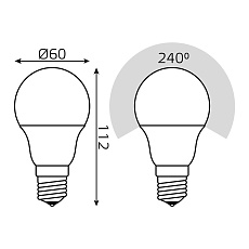 Лампа светодиодная Gauss LED A60 E27 10W 4100K матовая 102502210 3