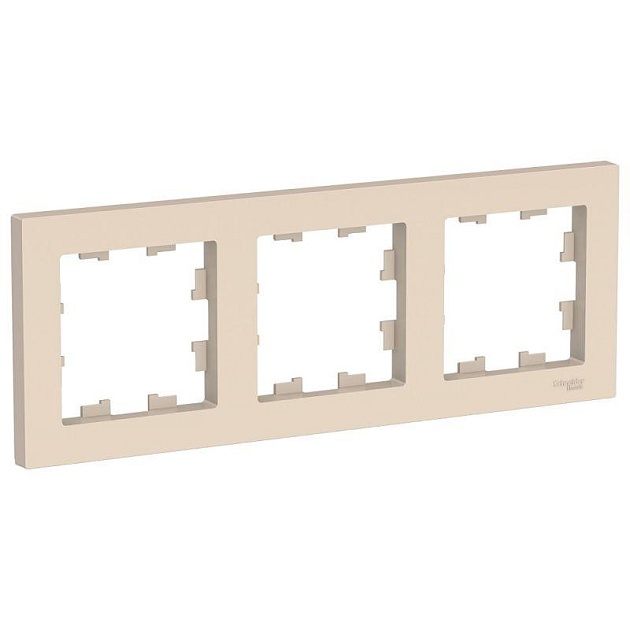 Рамка 3-постовая Systeme Electric AtlasDesign бежевая ATN000203 Фото № 1