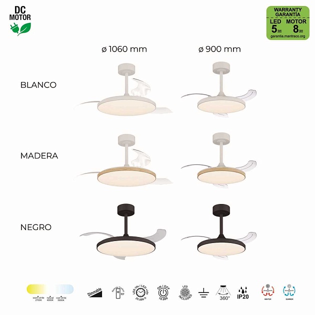 Люстра-вентилятор Mantra SLIM FAN mini 9008 Фото № 7