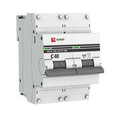 Автоматический выключатель 2P 40А (C) 10kA ВА 47-100 EKF PROxima mcb47100-2-40C-pro