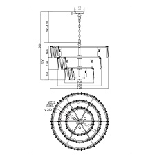 Подвесная люстра Maytoni Puntes MOD043PL-18G 3