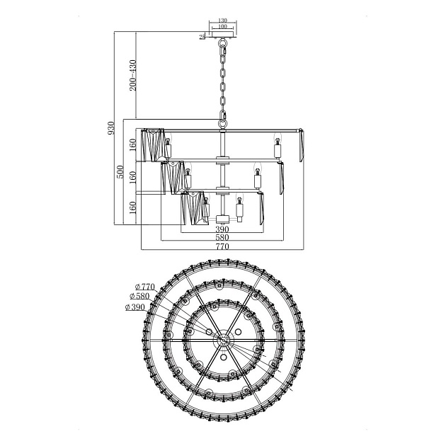 Подвесная люстра Maytoni Puntes MOD043PL-18G изображение 4 Подвесная люстра Maytoni Puntes MOD043PL-18G Фото № 4