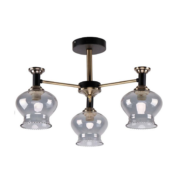 Потолочная люстра ЭкономСвет 10042/3AB+BK GR Фото № 1