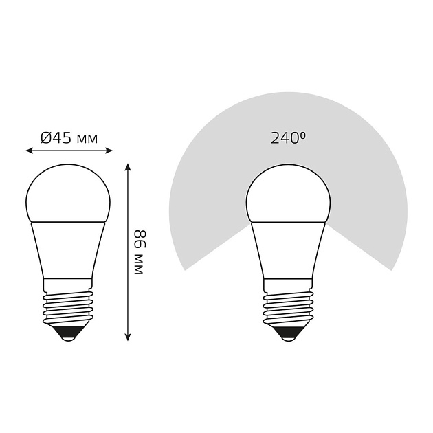 Лампа светодиодная Gauss E27 6.5W 4100K матовая 105102207 изображение 11 Лампа светодиодная Gauss E27 6.5W 4100K матовая 105102207 Фото № 11