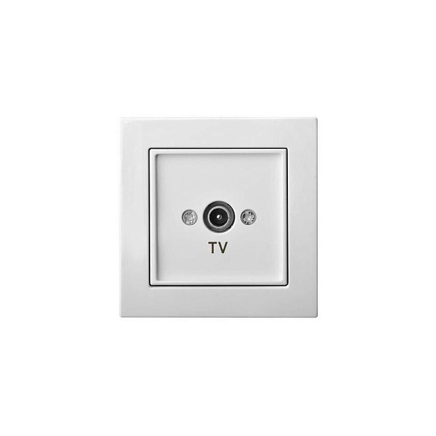 ТВ-розетка проходная Liregus Epsilon белый 28-025 Фото № 1