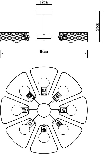 Потолочная люстра Arte Lamp Maasym A7044PL-8BK Фото № 2