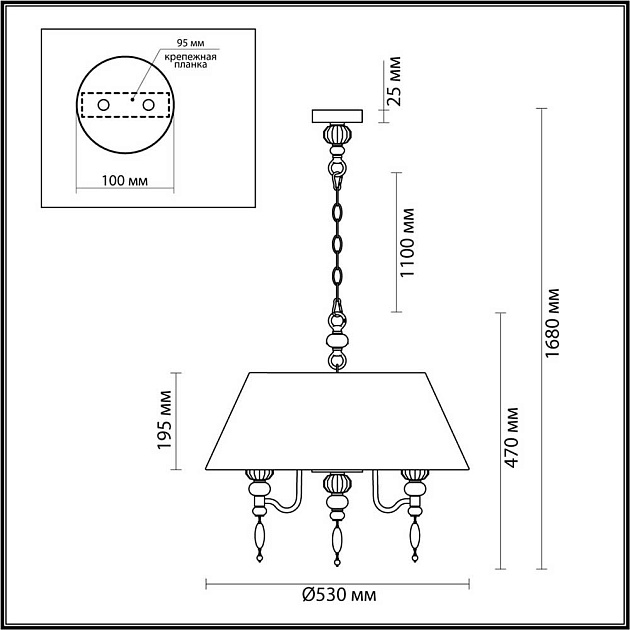 Подвесная люстра Odeon Light Exclusive Sochi 4896/5A Фото № 6