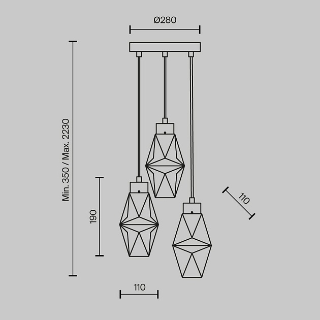 Подвесной светильник Maytoni Coctail time MOD325PL-03G Фото № 2