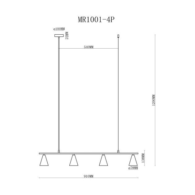 Подвесной светильник MyFar Milla MR1001-4P Фото № 2