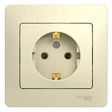 Розетка 2К+З Systeme Electric Glossa 16A 250V бежевая GSL000242