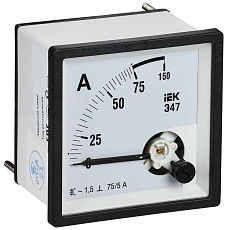 Амперметр Э47 75/5А класс точности 1,5 72х72мм IEK IPA10-6-0075-E