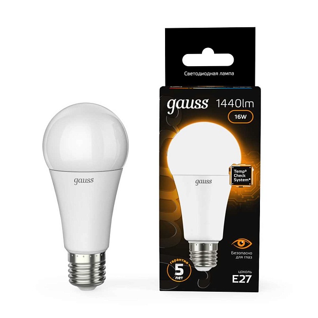 Лампа светодиодная Gauss E27 16W 3000K матовая 102502116 изображение 8 Лампа светодиодная Gauss E27 16W 3000K матовая 102502116 Фото № 8