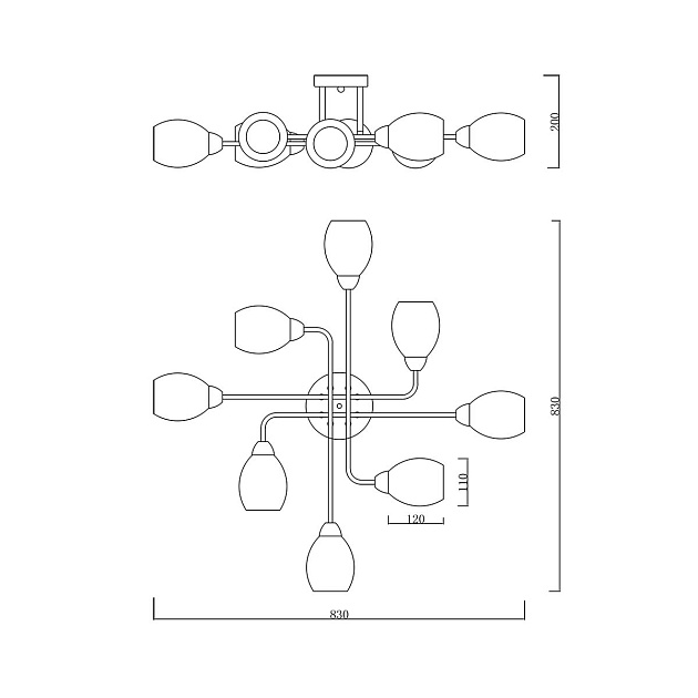 Потолочная люстра Escada Hope 1132/8P Gold Фото № 2