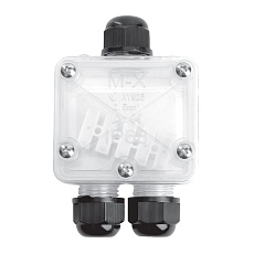 Коробка распределительная STEKKER  LD538 водонепроницаемая на 3 выхода, 450V, 110х70х35, прозрач 2