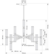 Подвесной светильник KUTEK SALETTO SAL-ZW-6(P) 2