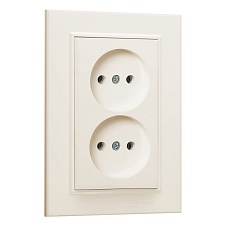 Розетка Makel 2-я б/з СП Karea 16А IP20 бел. 56001017