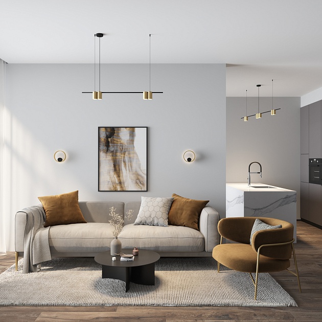 Подвесная люстра Denkirs Orbit DK4063-BK+SG изображение 4 Подвесная люстра Denkirs Orbit DK4063-BK+SG Фото № 4