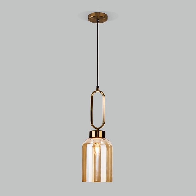 Подвесной светильник Eurosvet Flou 50229/1 янтарный изображение 1 Подвесной светильник Eurosvet Flou 50229/1 янтарный Фото № 1