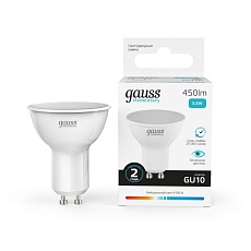 Лампа светодиодная Gauss GU10 5.5W 4100K матовая 13626 3