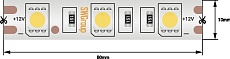 Светодиодная влагозащищенная лента SWG 14,4W/m  60Led/m 5050SMD теплый белый 5M SWG560-12-14.4-WW-68-M 009269 2