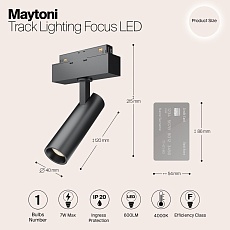 Трековый светодиодный светильник для магнитного шинопровода Maytoni Track Lamps TR019-2-7W4K-B 1