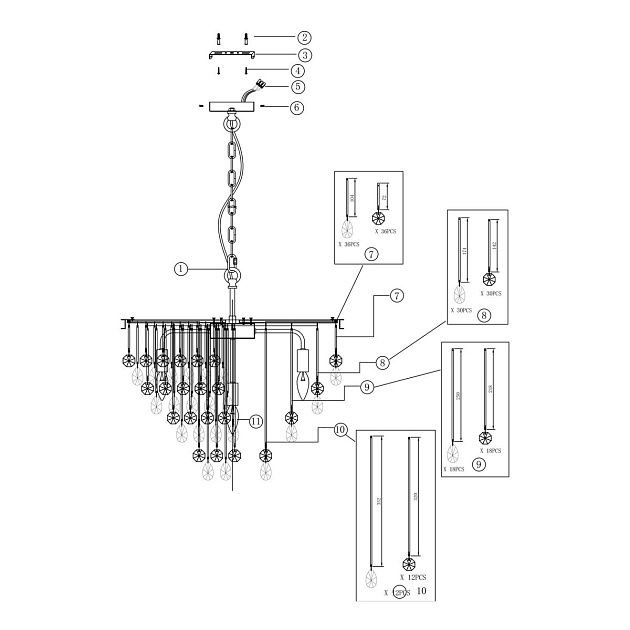 Подвесная люстра Maytoni Linn MOD091PL-07CH изображение 2 Подвесная люстра Maytoni Linn MOD091PL-07CH Фото № 2
