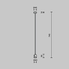 Крепление потолочное Long 700мм Maytoni Technical TRA159C-IPC1-PT 1