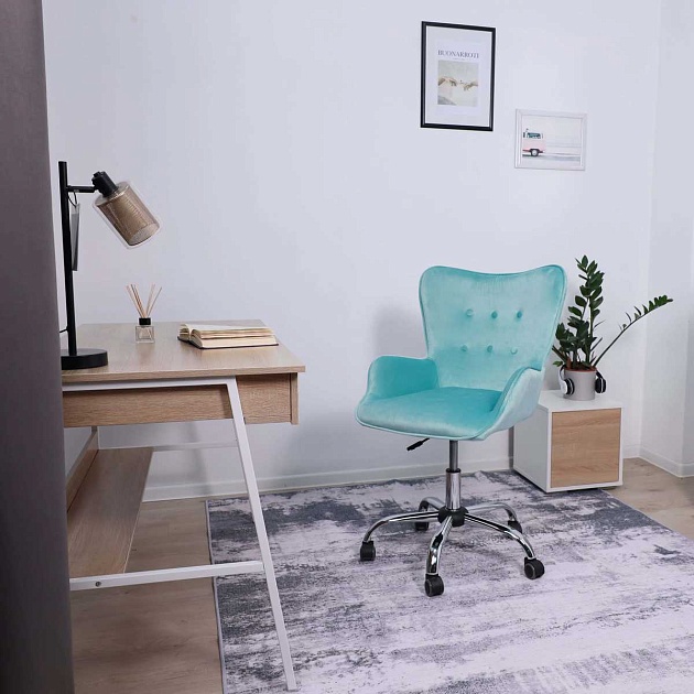 Поворотное кресло AksHome Bella мятный, велюр 64731 изображение 7 Поворотное кресло AksHome Bella мятный, велюр 64731 Фото № 7