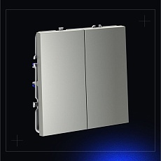 Выключатель с самовозвратом встраиваемый Voltum S70 двухклавишный 10А, (сталь) VLS020605 4