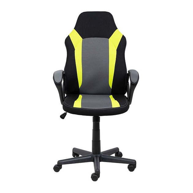 Игровое кресло AksHome Flaviy черный/серый/салатовый, ткань 86377 Фото № 8