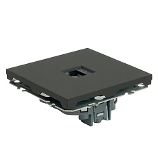 Розетка компьютерная 1-местная RJ-45 (механизм), STEKKER, серия Эмили, RST00-5117-05, черный уголь, soft touch 49847 4