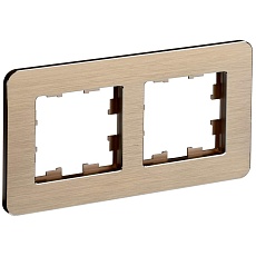 BRITE Рамка 2-местная РУ-2-1-Бр металл шампань RE AL IEK BR-M22-M-21-K37