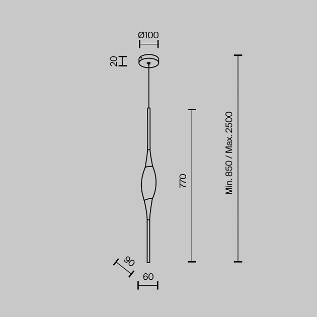 Подвесной светодиодный светильник Modelux Modestyle MS.88921.1 CH изображение 5 Подвесной светодиодный светильник Modelux Modestyle MS.88921.1 CH Фото № 5