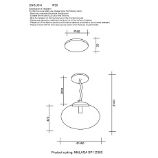 Подвесной светильник Crystal Lux Malaga SP1 D360 Gold 1
