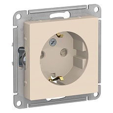 Розетка 2К+З Systeme Electric AtlasDesign 16A 250V со шторками бежевая ATN000245