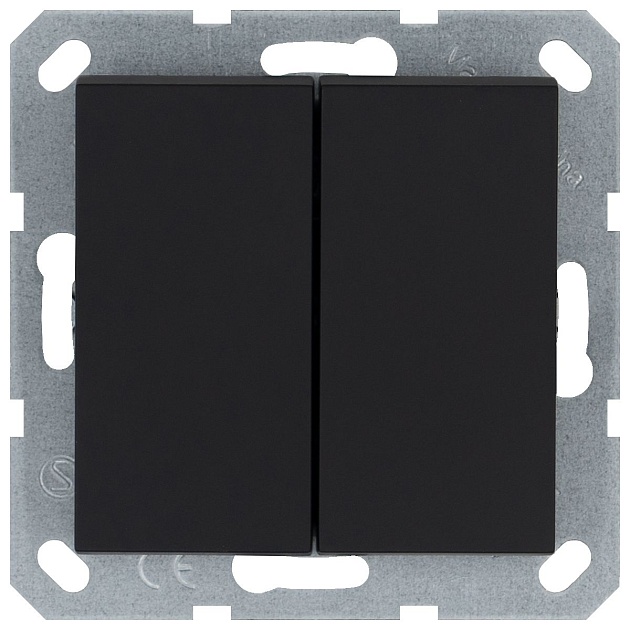 Выключатель двухклавишный Jasmart G3022PB Фото № 1